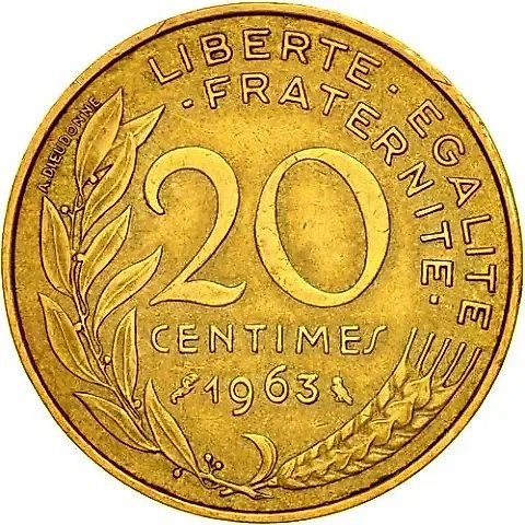 20 Centimes 1963 [France] — 2