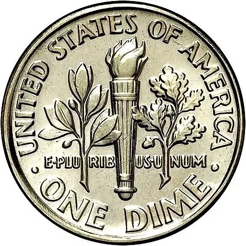 10 центов 1990, D, знак монетного двора "D" - Денвер [США] — 1