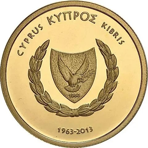 20 евро 2013, 50 лет банку а [Кипр] Proof — 1