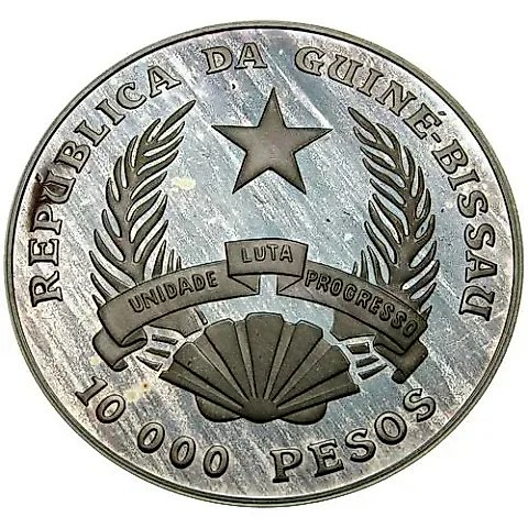 10000 Pesos 1992, Gymnastics [Guinea-Bissau / Guinea] Proof — 1