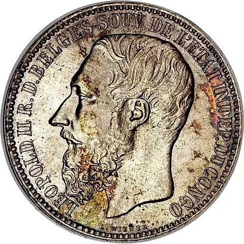 5 Francs 1887 [Democratic Republic of the Congo / Congo Free State] — 1