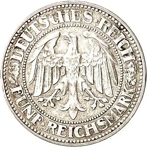 5 Reichsmarks 1928, A, Mint Mark "A" — Berlin [Germany] — 1