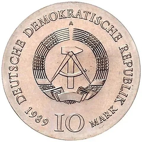 10 Marks 1989, Johann Schadow [Germany / GDR] — 1