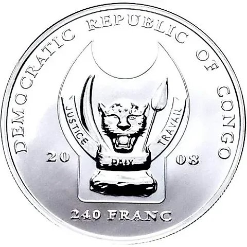 240 Francs 2008, Lion [Democratic Republic of the Congo] Proof — 1