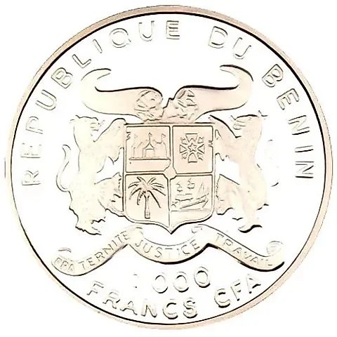 1000 Francs 1996, FIFA World Cup - France 1998 [Benin] Proof — 1