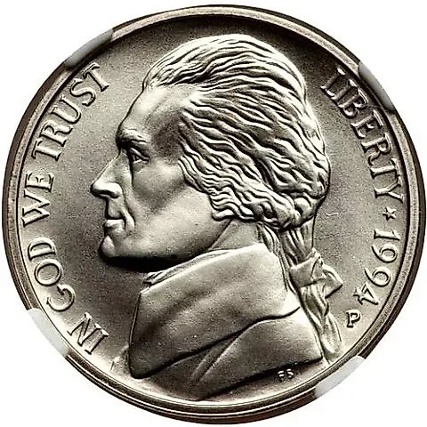 5 Cents 1994, P, Thomas Jefferson [USA] — 2