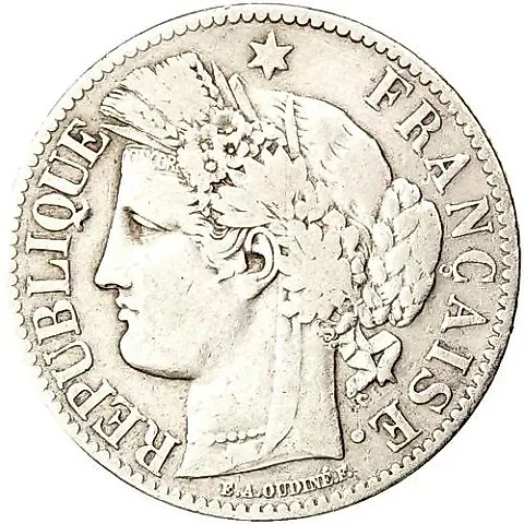 2 Francs 1872, A, Mint Mark: "A" - Paris [France] — 1