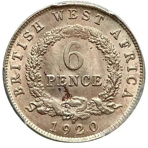 6 Pence 1920, Silver [British West Africa] — 2