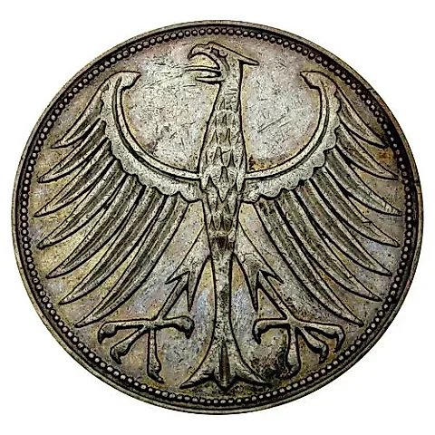 5 марок 1957, G, знак монетного двора: "G" - Карлсруэ [Германия / ФРГ] — 1