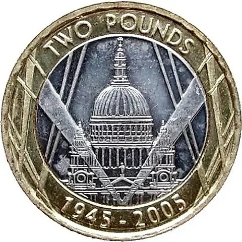 2 Pounds 2005, 60th Anniversary of Victory [United Kingdom] — 1