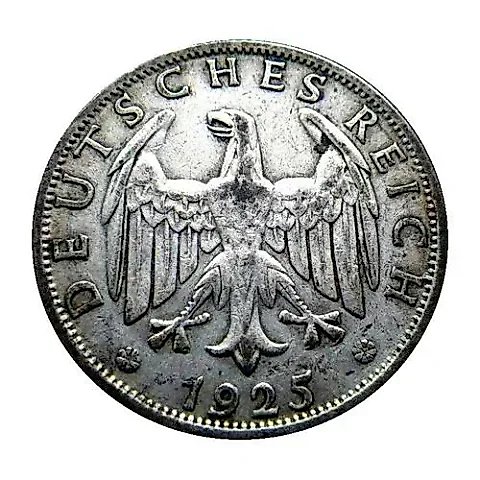 2 рейхсмарки 1925, A, знак монетного двора "A" — Берлин [Германия] — 1