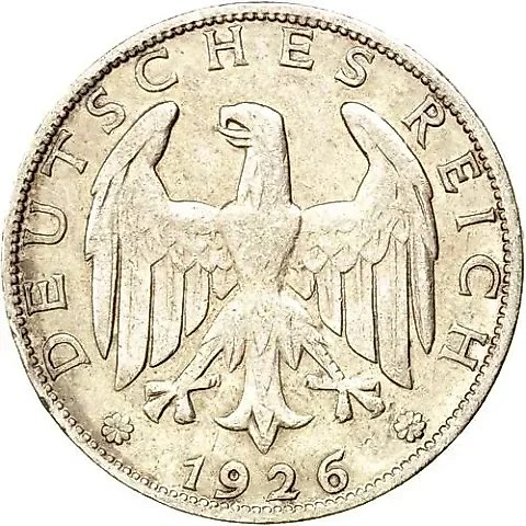 1 рейхсмарка 1926, A, знак монетного двора "A" — Берлин [Германия] — 1