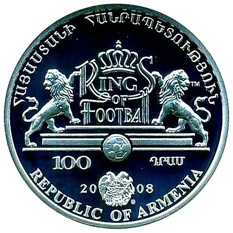 100 Drams 2008, Pelé [Armenia] Proof — 1