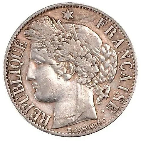1 Franc 1872, K, Mint Mark: "K" - Bordeaux [France] — 1