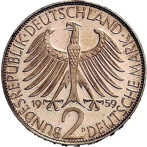 2 Marks 1959, D, Max Planck [Germany] — 1