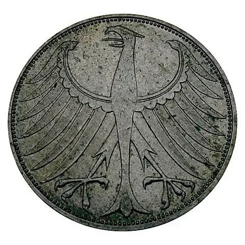 5 марок 1974, J, знак монетного двора: "J" - Гамбург [Германия / ФРГ] — 1