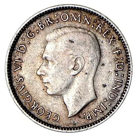 6 пенсов 1942, D, знак монетного двора: "D" - Денвер [Австралия] — 1