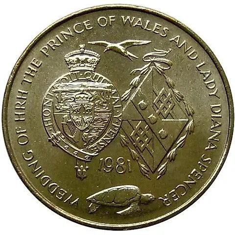 25 Pence 1981, Wedding of Charles and Diana [Ascension Island / Saint Helena, Ascension and Tristan da Cunha] — 1
