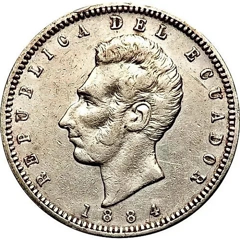 ½ Sucre 1884 [Ecuador] — 1