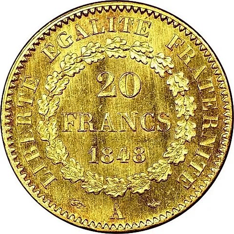 20 Francs 1848, Second Republic [France] — 1