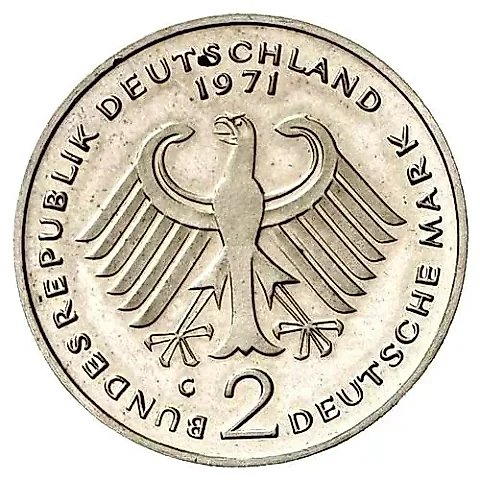 2 Marks 1971, G, Heuss [Germany / FRG] — 1