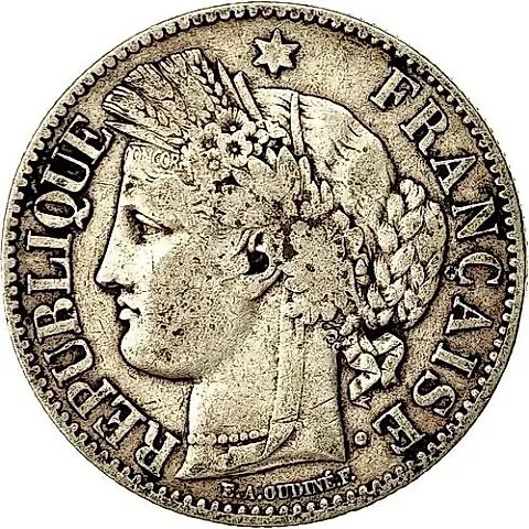 2 Francs 1872, K, Mint Mark: "K" - Bordeaux [France] — 1