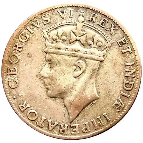 1 Shilling 1942, H, Mint Mark: "H" - Heaton, Birmingham [East Africa] — 1
