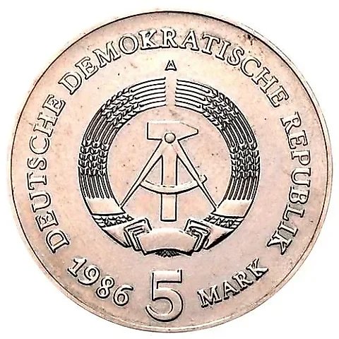 5 Marks 1986, Brandenburg Gate [Germany / GDR] — 1