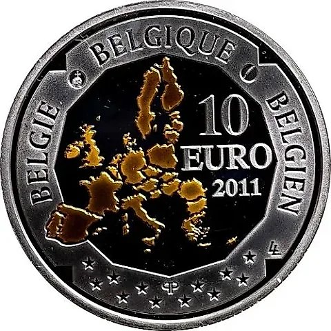 10 Euro 2011, Auguste Piccard [Belgium] Proof — 1