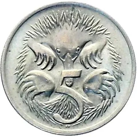 5 центов 1971, австралийская ехидна [Австралия] — 1