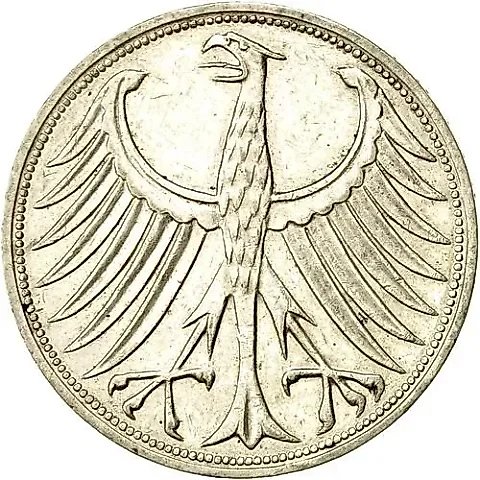 5 марок 1967, G, знак монетного двора: "G" - Карлсруэ [Германия / ФРГ] — 1