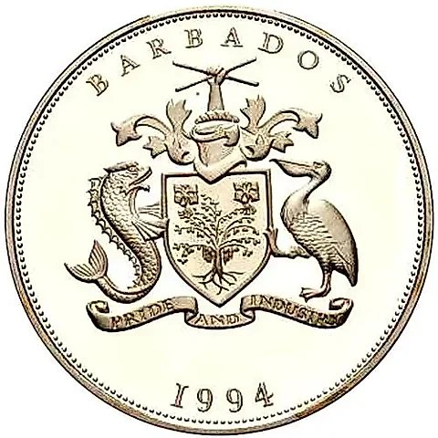 5 Dollars 1994, 1994 FIFA World Cup [Barbados] — 1