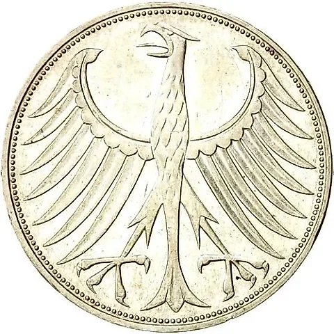 5 Marks 1972, D, Mint Mark: "D" - Munich [Germany / FRG] — 1