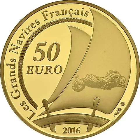 50 Euro 2016, Barque Belem [France] Proof — 1