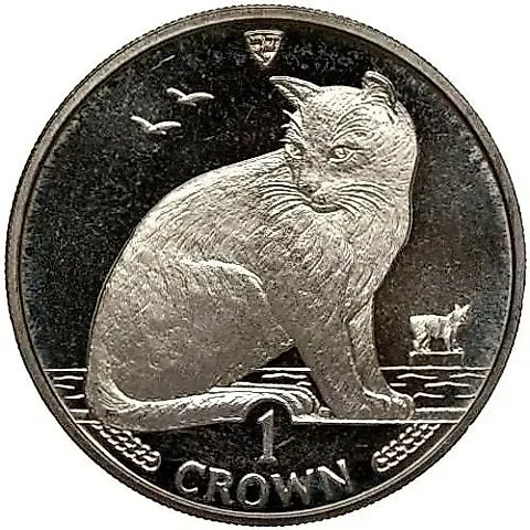 1 Crown 1990, Homeless Cat [Isle of Man] — 1