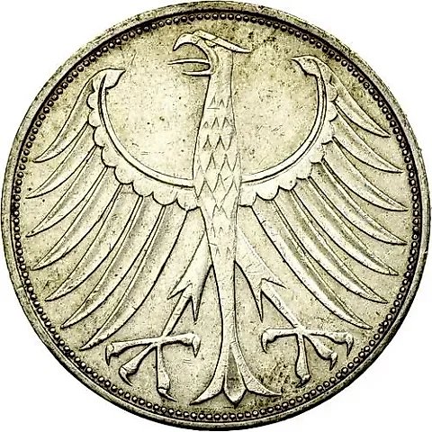 5 Marks 1971, D, Mint Mark: "D" - Munich [Germany / FRG] — 1