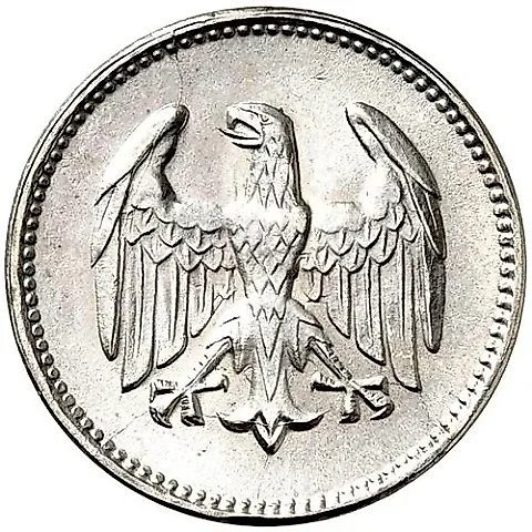 1 марка 1924, G, знак монетного двора "G" — Карлсруэ [Германия] — 1