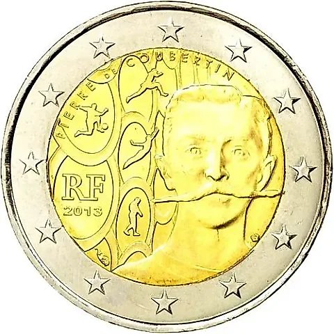 2 Euro 2013, 150th Anniversary of the Birth of Pierre de Coubertin [France] — 1