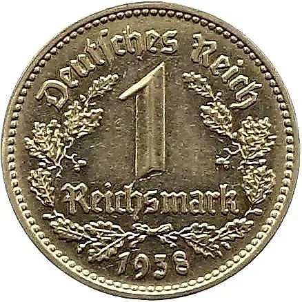 1 рейхсмарка 1938 [Германия / Третий рейх] — 1