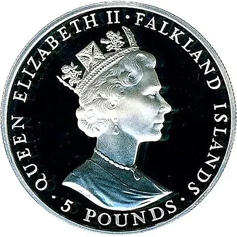 5 Pounds 1992, 400th Anniversary of the Discovery of the Falkland Islands [Falkland Islands] — 1