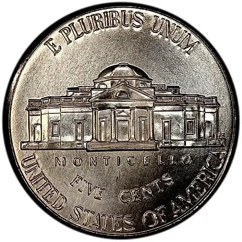 5 центов 2012, P, возвращение в Монтичелло [США] — 1