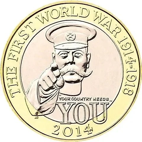 2 фунта 2014, Первая Мировая Война [Великобритания] — 1