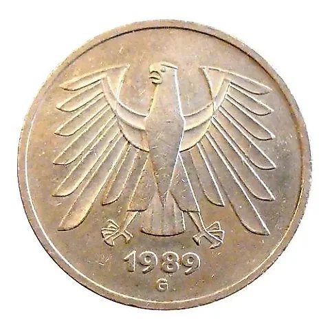 5 Marks 1989, G, Mint Mark: "G" - Karlsruhe [Germany / FRG] — 1
