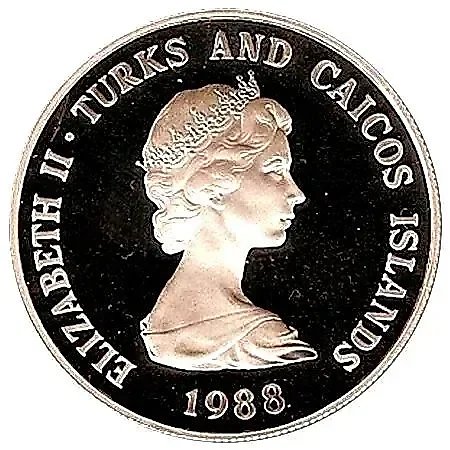 1 Crown 1988, 25th Anniversary of the World Wildlife Fund [Turks and Caicos] — 1