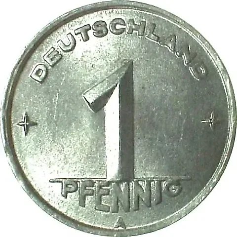 1 Pfennig 1949, A, GDR, mint mark: "A" - Berlin [Germany / GDR] — 2