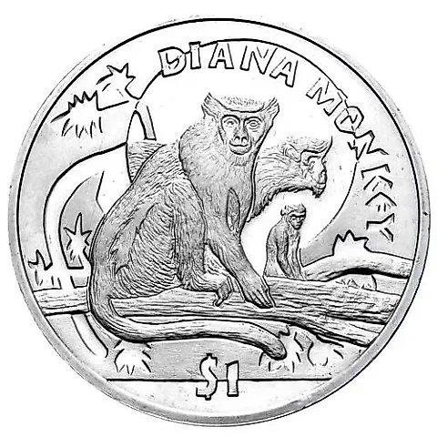 1 доллар 2009, Обезьяны - Мартышка диана [Сьерра-Леоне] — 2