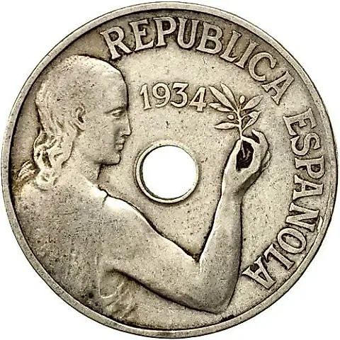 25 Centimos 1934 [Spain] — 1