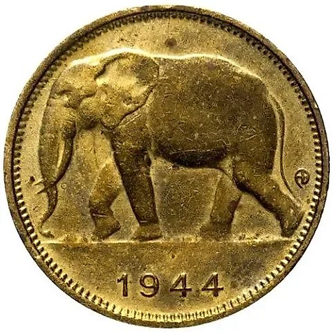 1 франк 1944 [Демократическая Республика Конго / Бельгийское Конго] — 1