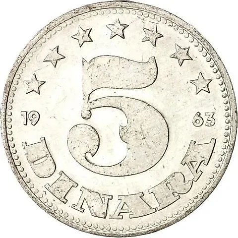 5 Dinara 1963 [Yugoslavia] — 1