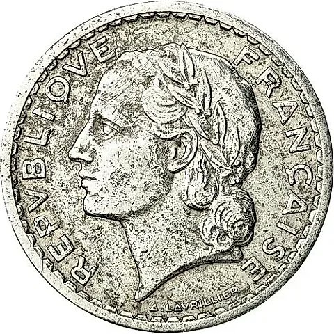 5 франков 1947, Алюминий /серый цвет/ [Франция] — 1